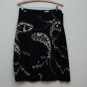 Charlotte A Line Viscose Skirt Black/White Med